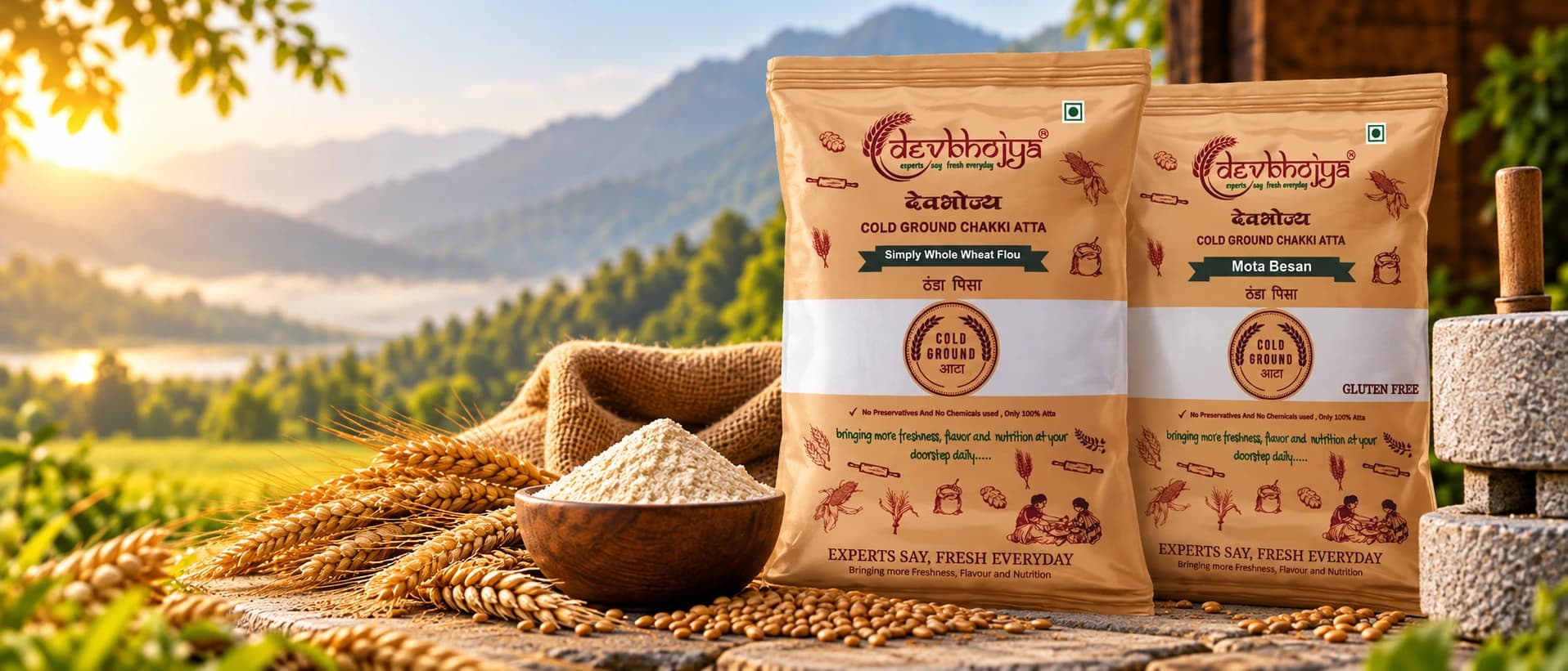 Devbhojya Freshly Milled Cold-Ground Atta